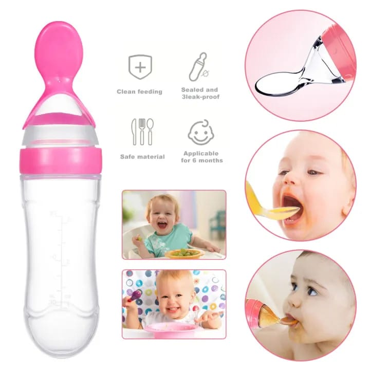 Spoon Feeder Silicone Baby Feeding Bottle