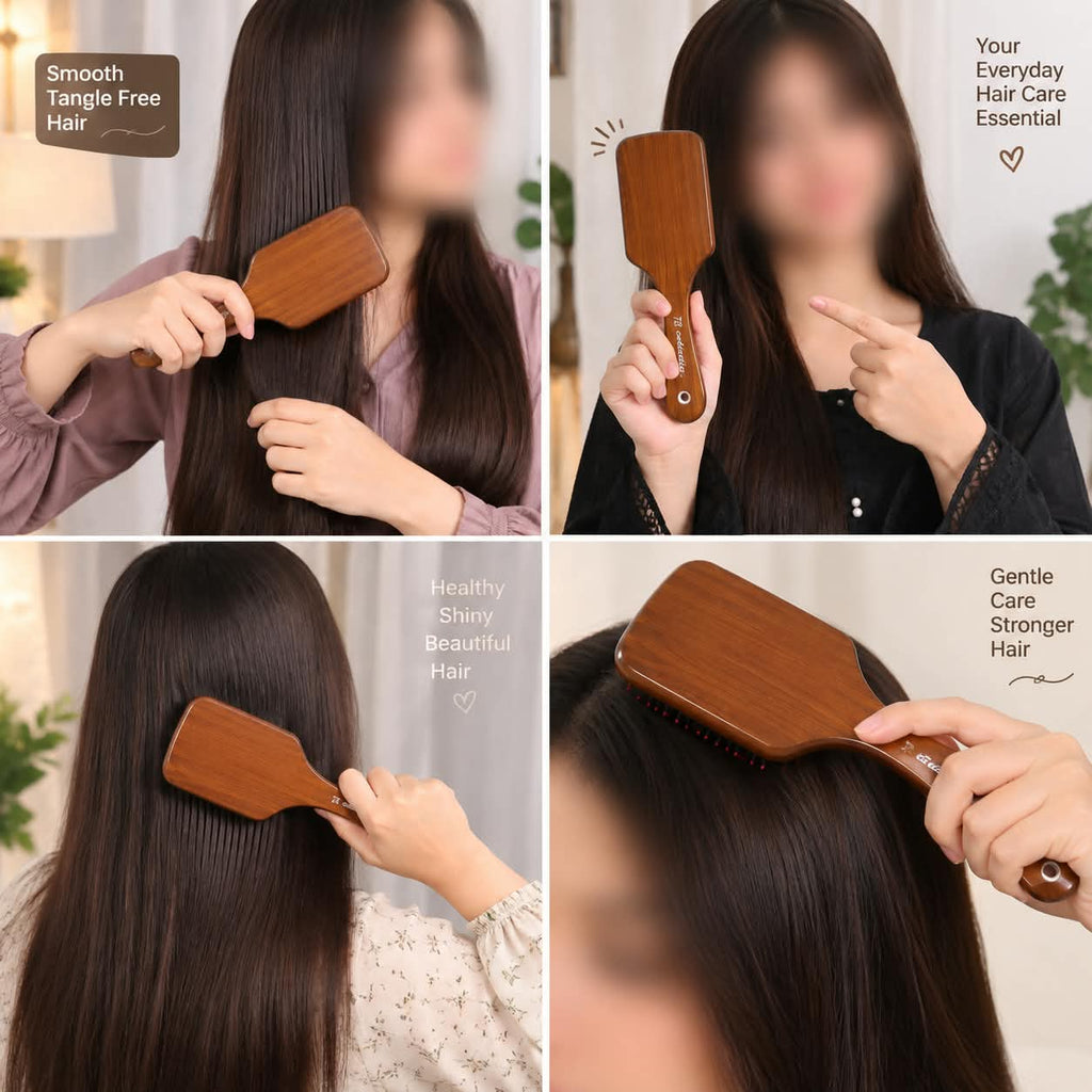 Wooden Paddle Hair Brush