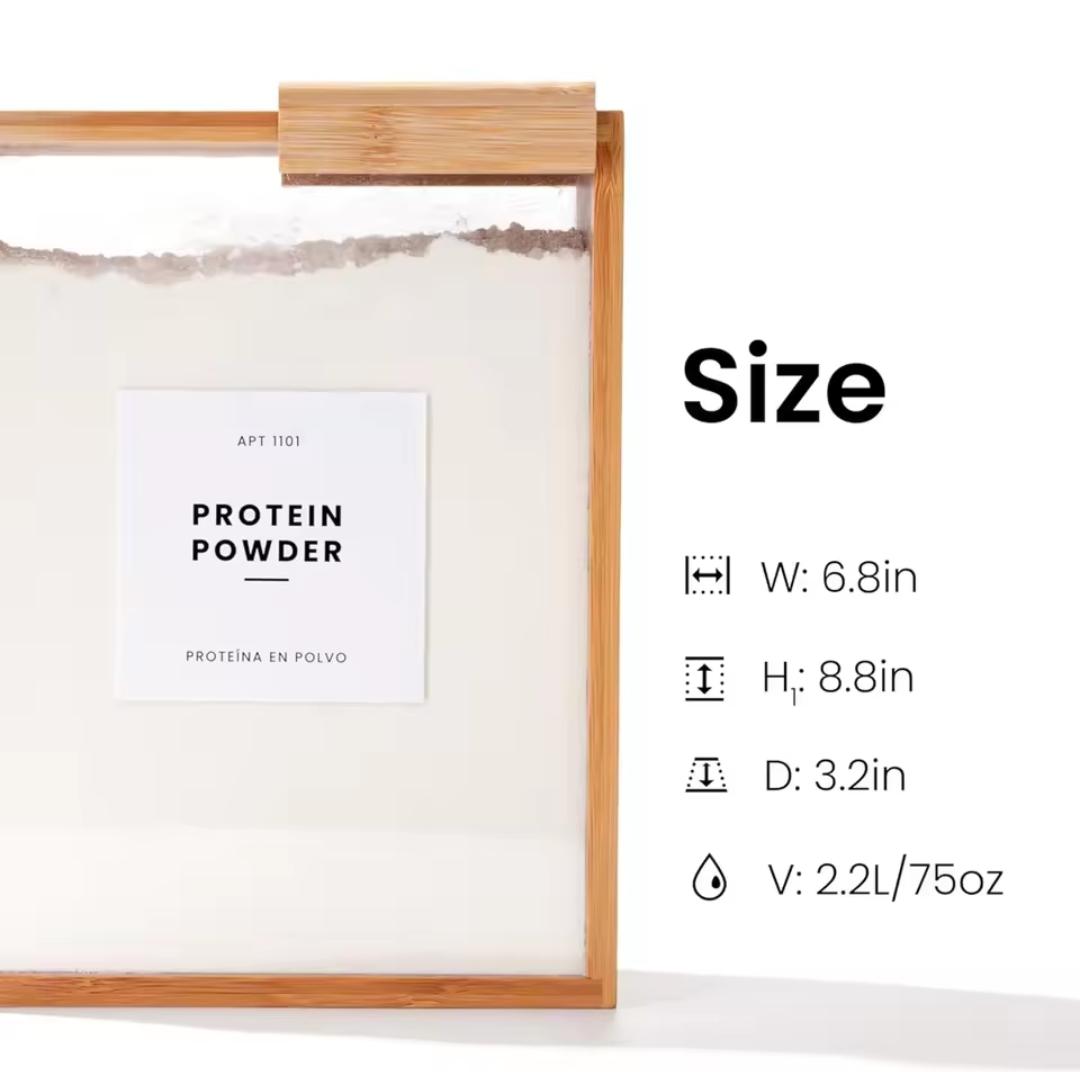Bamboo Frame Food Storage Container with Sliding Lid