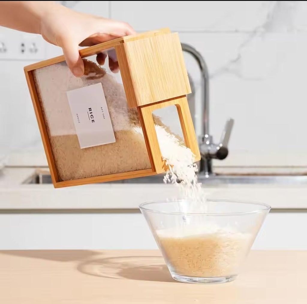 Bamboo Frame Food Storage Container with Sliding Lid