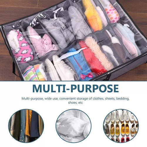 12-Pair Underbed Shoe Organizer