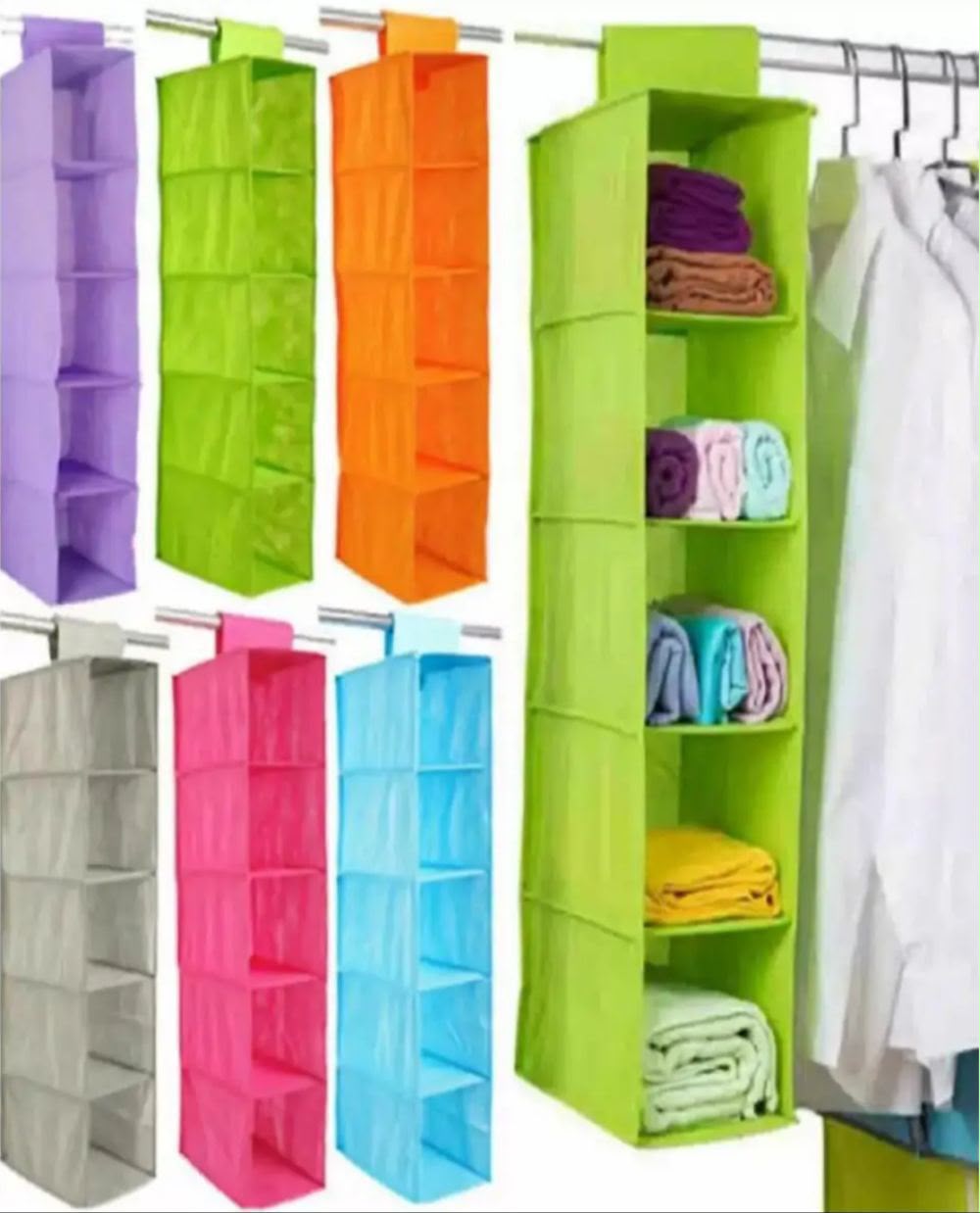 5-Tier Hanging Closet Shelf Organizer
