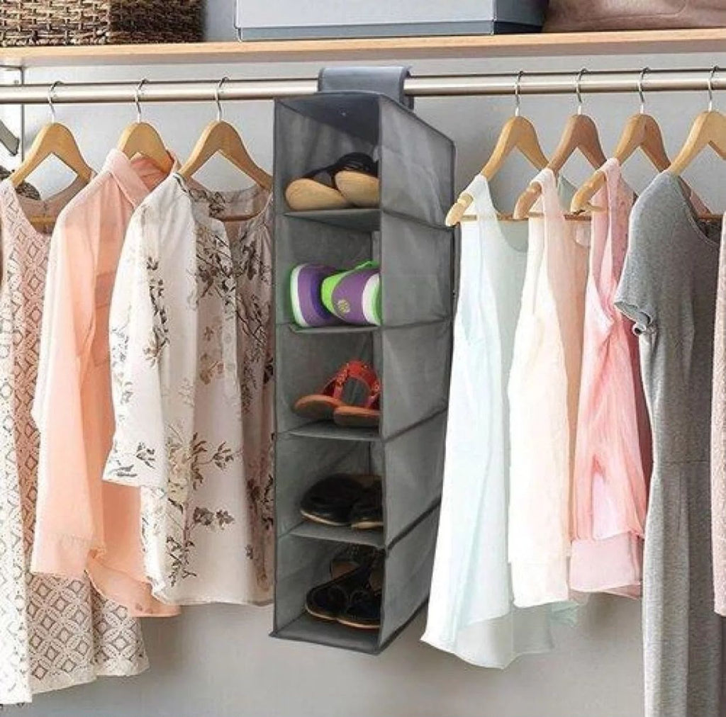 5-Tier Hanging Closet Shelf Organizer