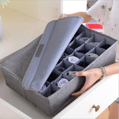24-Grid Foldable Socks & Underwear Organizer Box