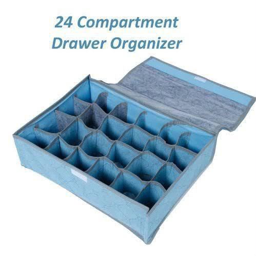 24-Grid Foldable Socks & Underwear Organizer Box