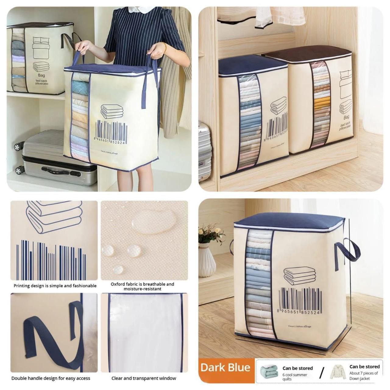 Heavy-Duty Barcode Clothes & Bedding Storage Bag