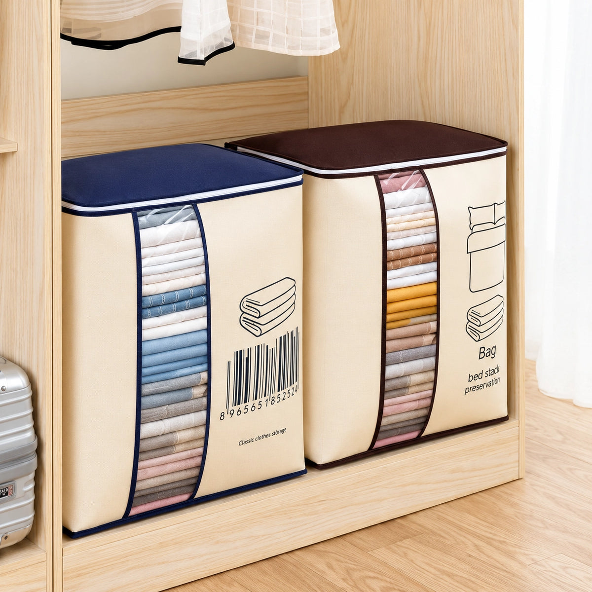 Heavy-Duty Barcode Clothes & Bedding Storage Bag