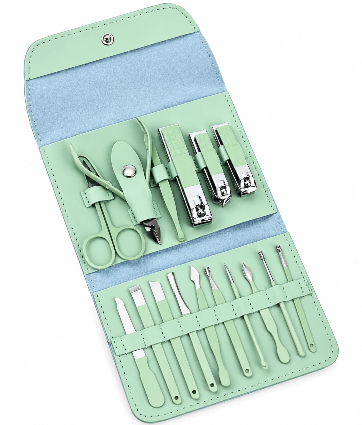 16-Piece Stainless Steel Manicure & Pedicure Grooming Kit
