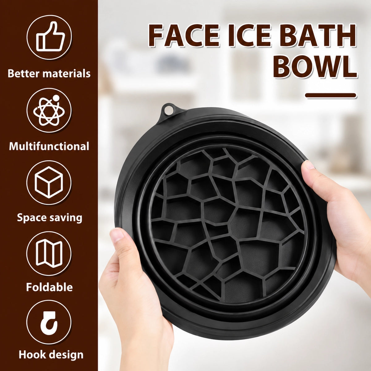 Silicone Face Ice Bath Bowl – Foldable Cooling Basin