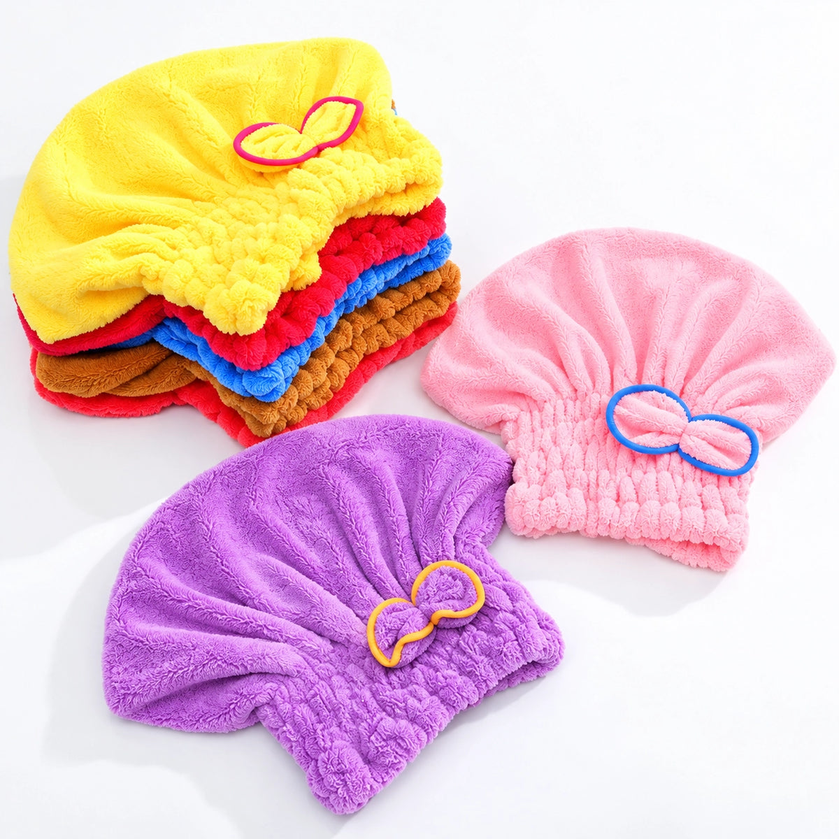 Flower Cap Microfiber Hair Drying Towel