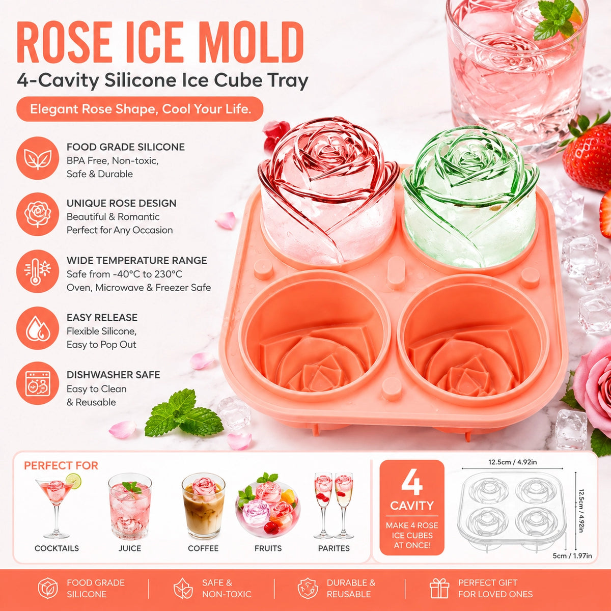 Silicone Rose Ice Mold