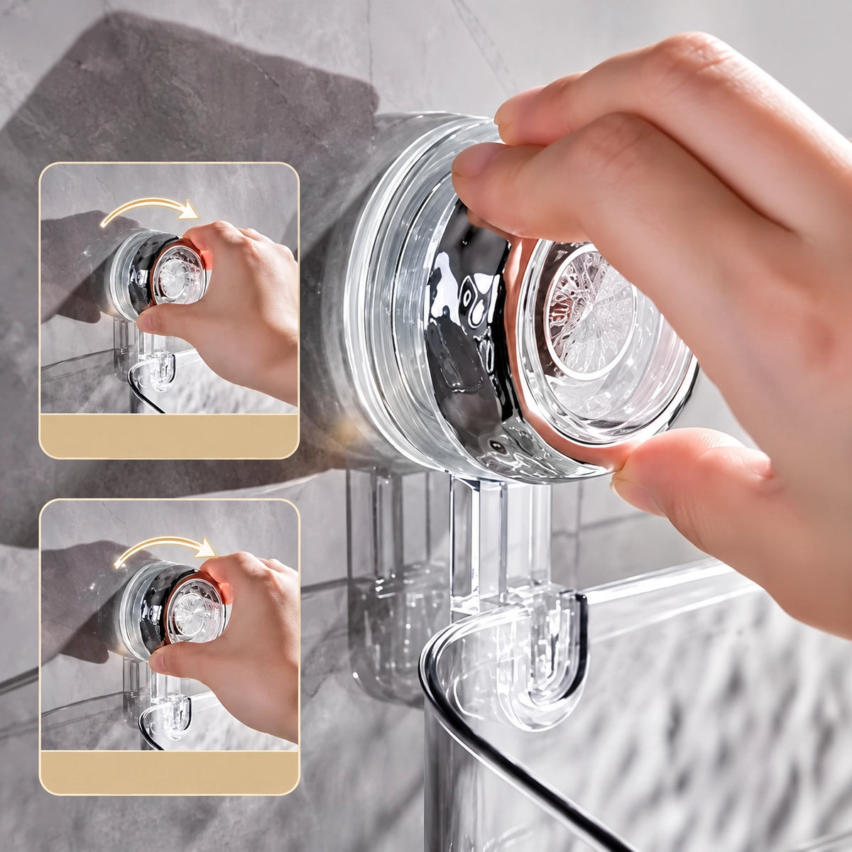 Triangular Acrylic Wall-Mounted Suction Corner Shelf