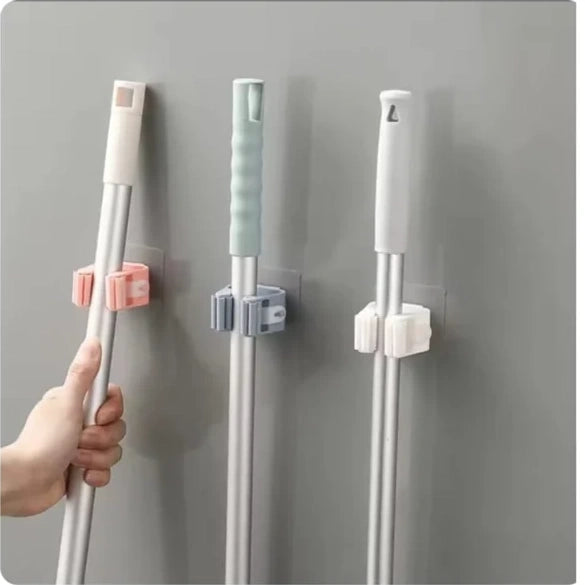Self‑Adhesive Mop Holder Waterproof Wall Mount Clip